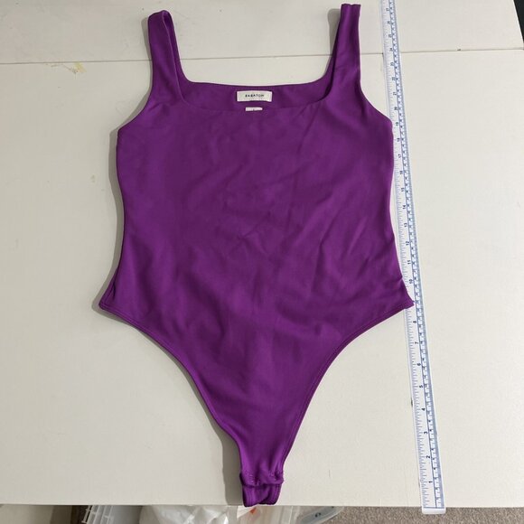 Aritzia Babaton Purple Square Neck Tank Bodysuit Womens Size L - Picture 8 of 9